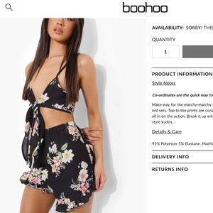 Tall Floral Tie Front Top & Shorts Co-ord